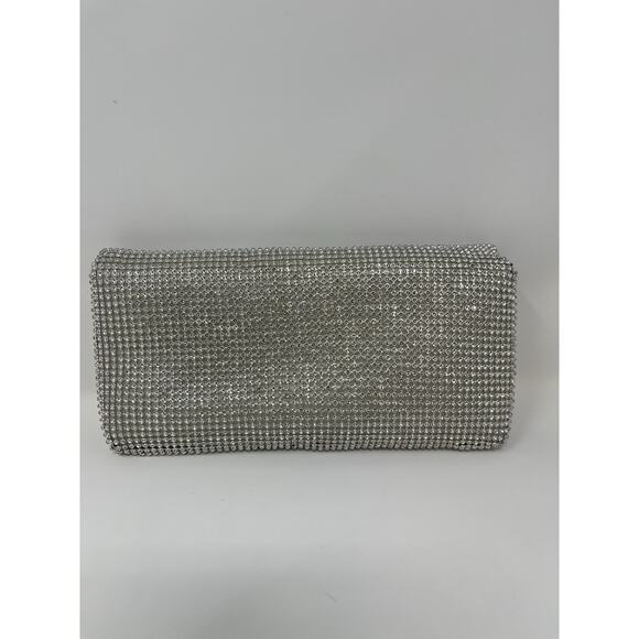 Women's Studded Clutch Purse Silver Chain Strap - Picture 5 of 12